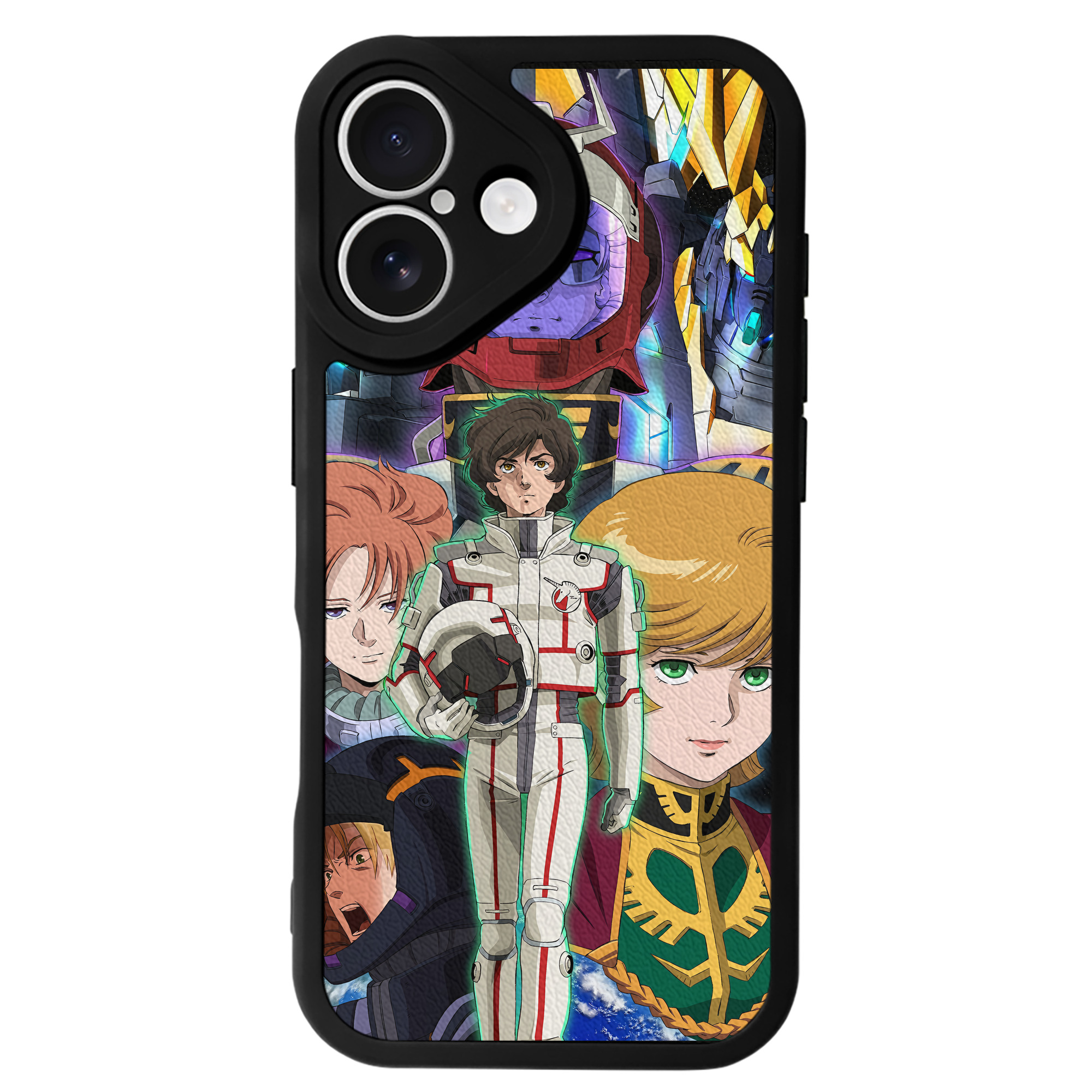 （画像用） 機動戦士ガンダム Mobile Suit Gundam 【iPhone 16シリーズ対応】シリコンスマホケース（レザー調） 材質：シリコン
